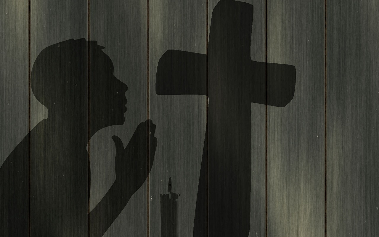 prayer, shadow, and cross